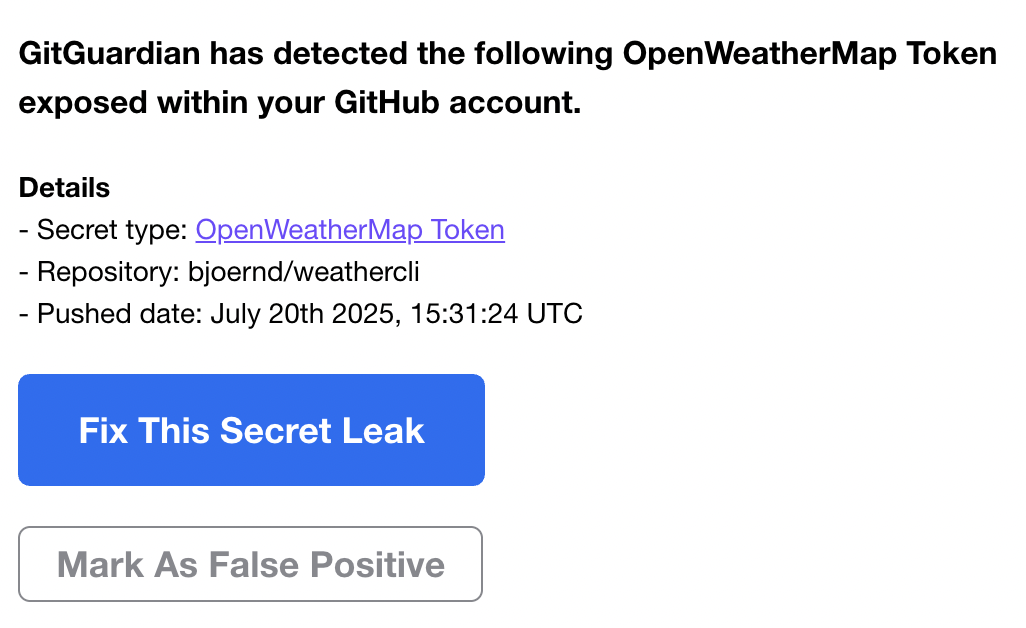 I leaked an API token